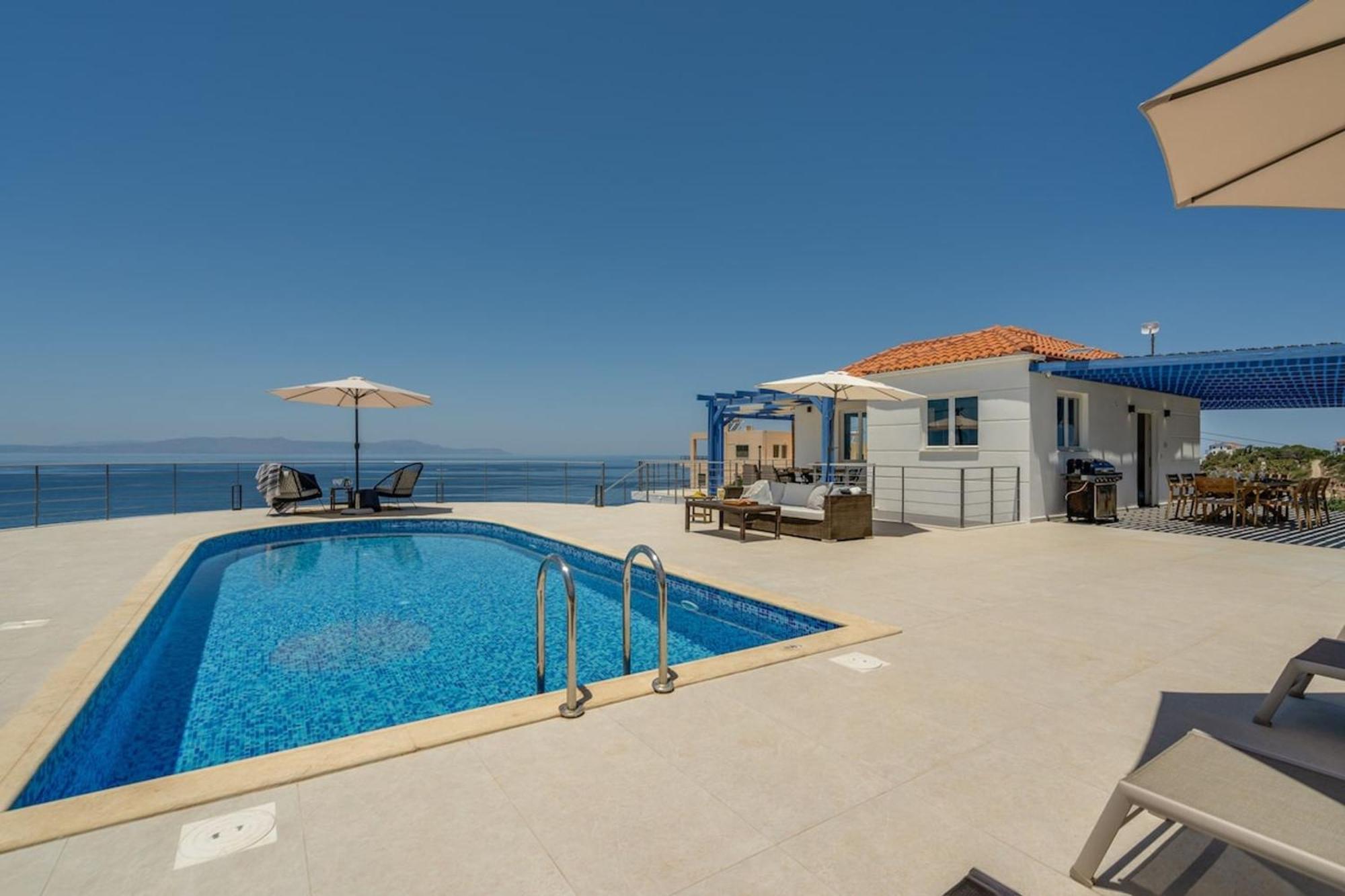 Villa Hemera Ocean View Private Heated Pool Хорафакия Экстерьер фото